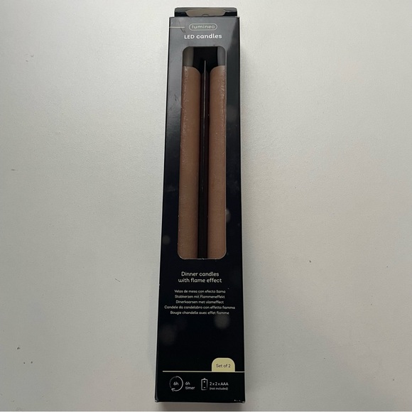 Lumineo LED Taper Candles Brown - Picture 1 of 4